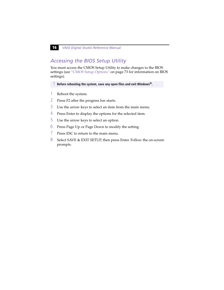Accessing the bios setup utility | Sony PCV-R558DS User Manual | Page 30 / 118