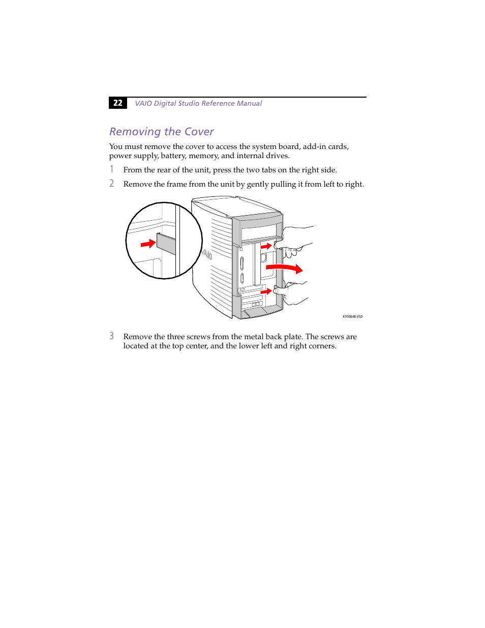 Removing the cover | Sony PCV-R558DS User Manual | Page 36 / 118