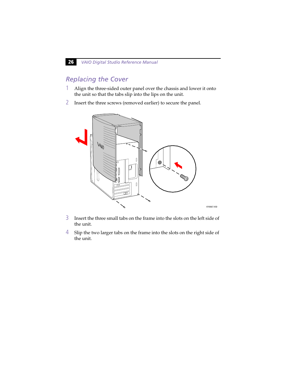 Replacing the cover | Sony PCV-R558DS User Manual | Page 40 / 118