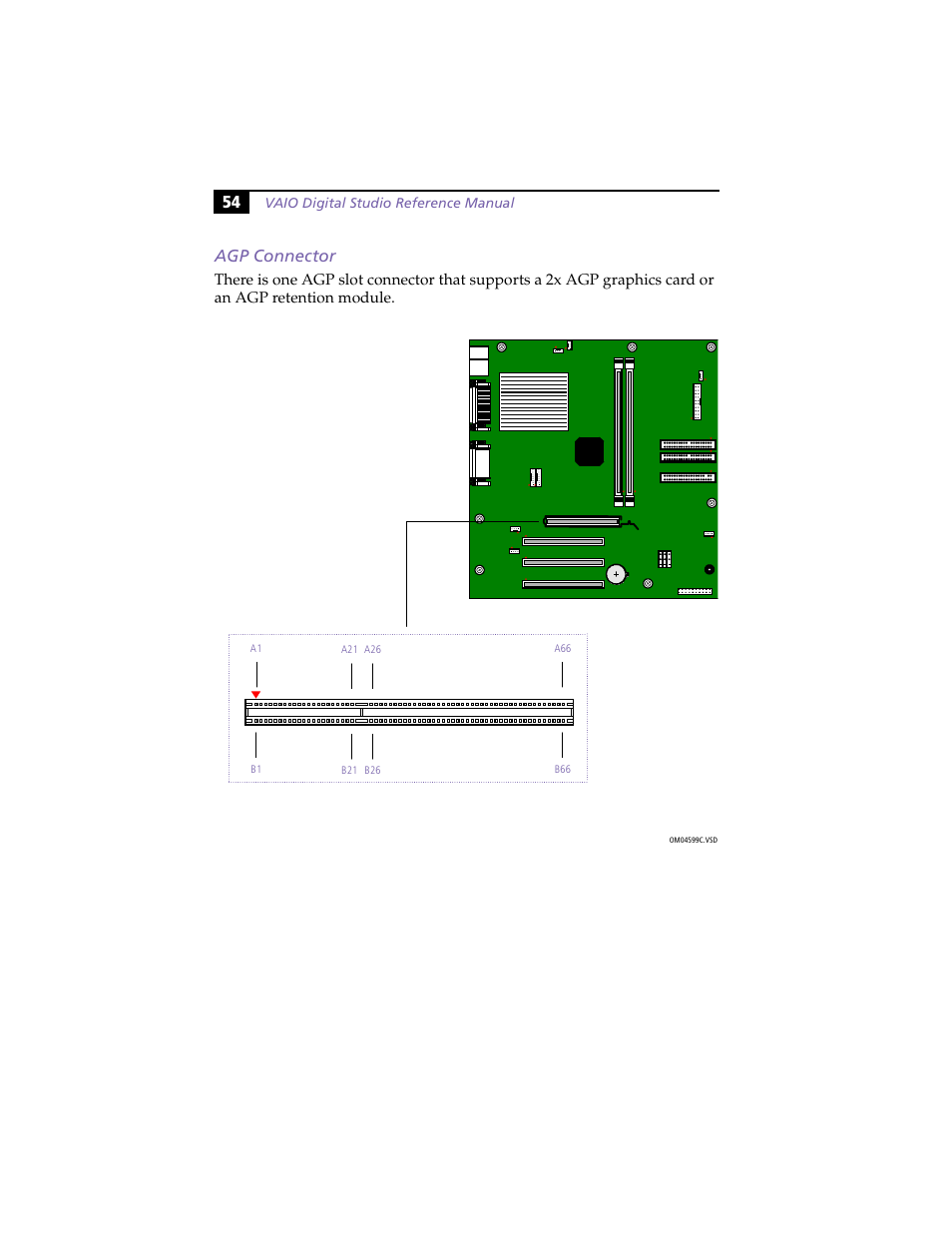 Agp connector, 54 agp connector | Sony PCV-R558DS User Manual | Page 68 / 118