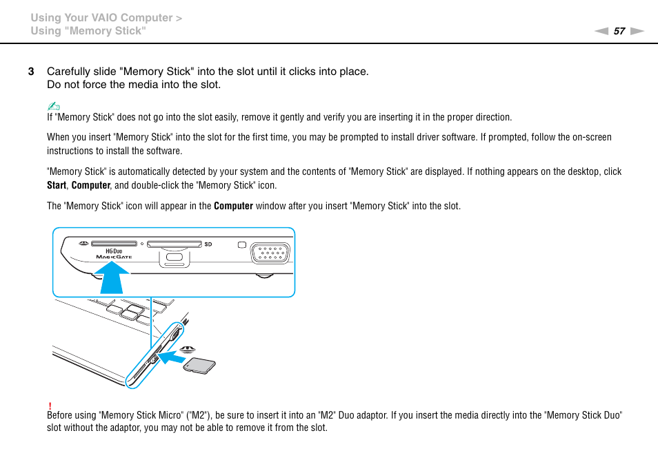 Sony VPCSC1AFM User Manual | Page 57 / 210