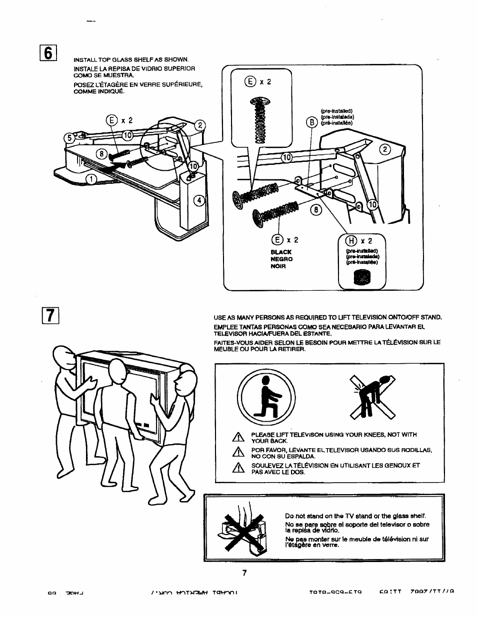 Sony SU-40XBR8 User Manual | Page 7 / 12