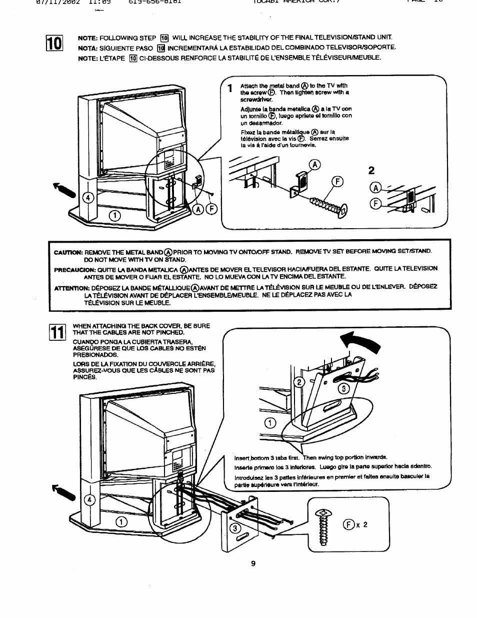 Sony SU-40XBR8 User Manual | Page 9 / 12