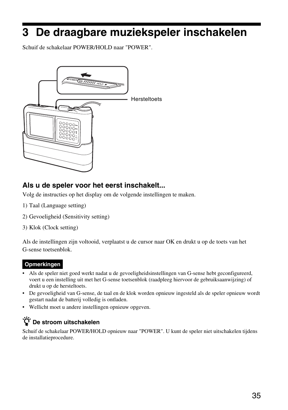 3 de draagbare muziekspeler inschakelen | Sony VGF-AP1L User Manual | Page 35 / 104