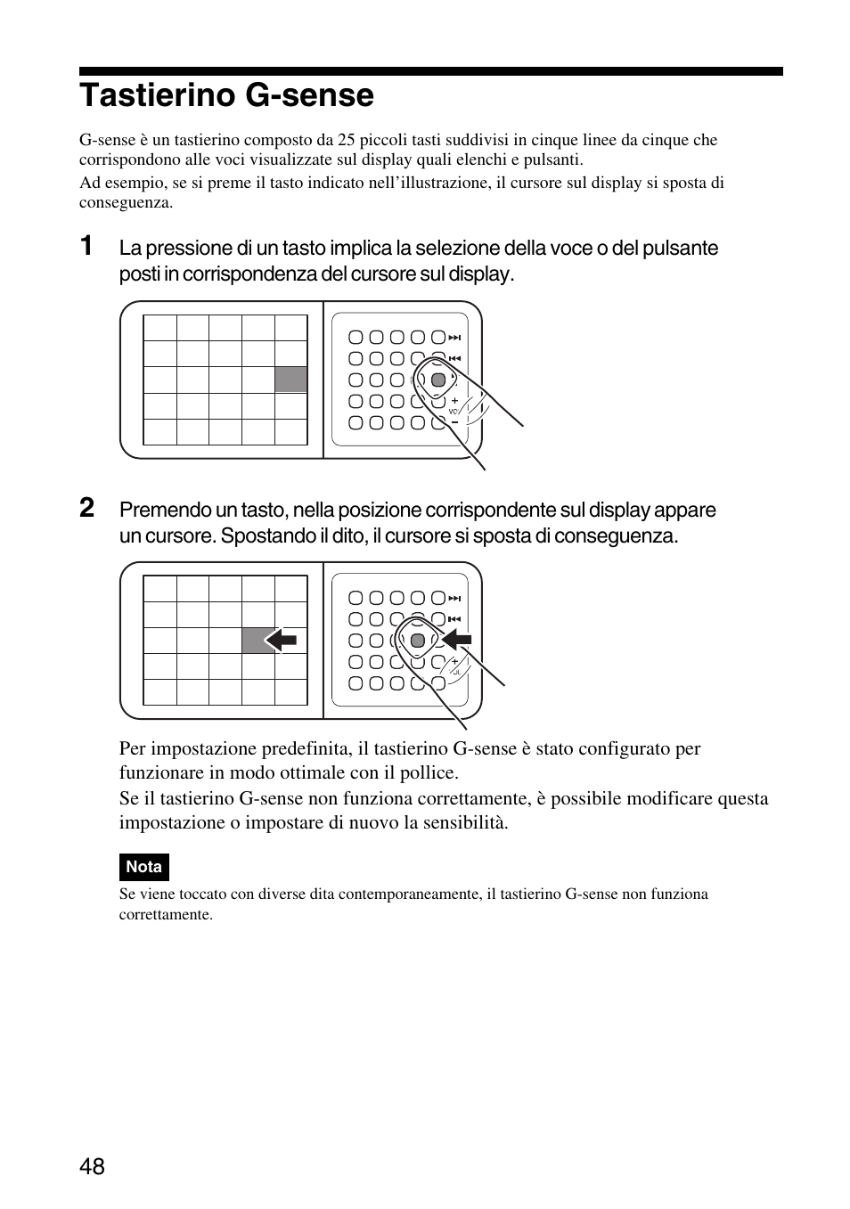 Tastierino g-sense | Sony VGF-AP1L User Manual | Page 48 / 104