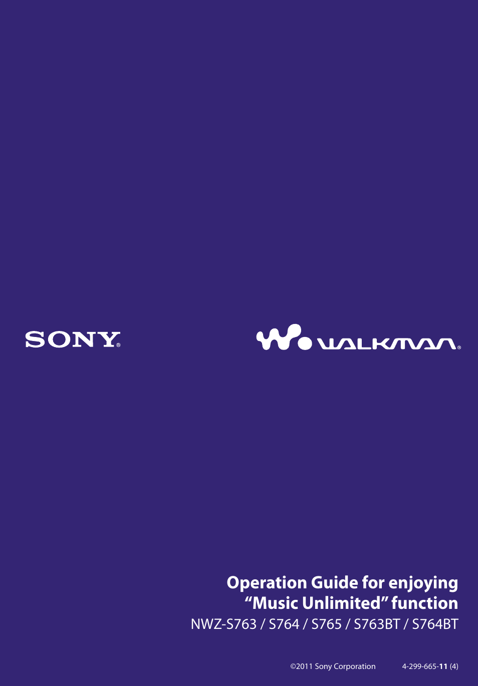 Sony NWZ-S764WHI User Manual | 8 pages