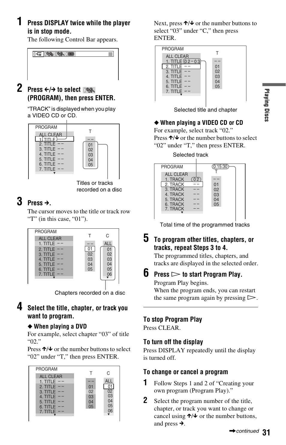 Sony DVP-NS325 User Manual | Page 31 / 66