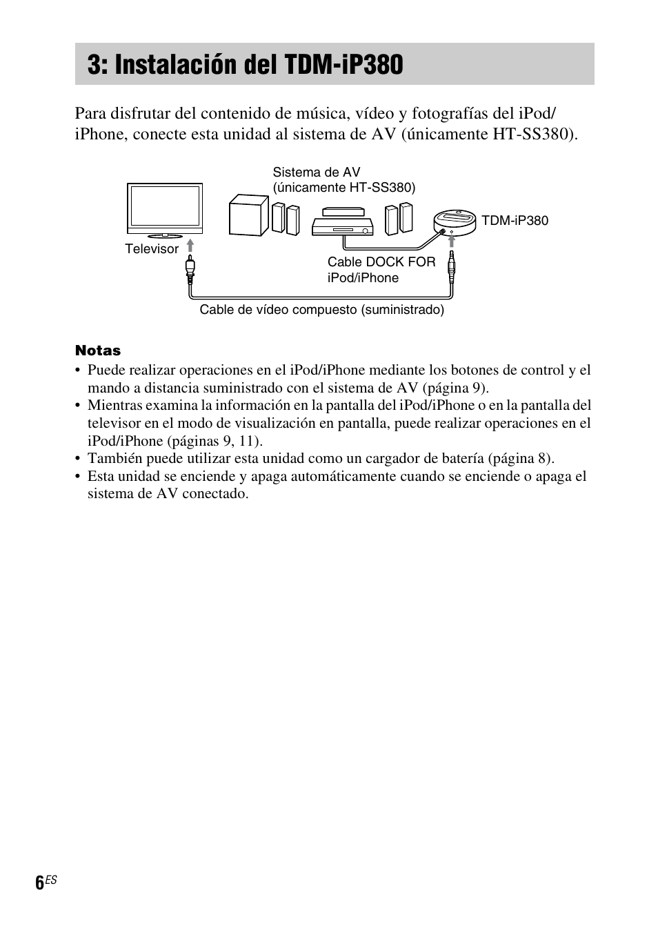 Instalación del tdm-ip380, Instalación del, Tdm-ip380 | Sony HT-SS380 User Manual | Page 24 / 36