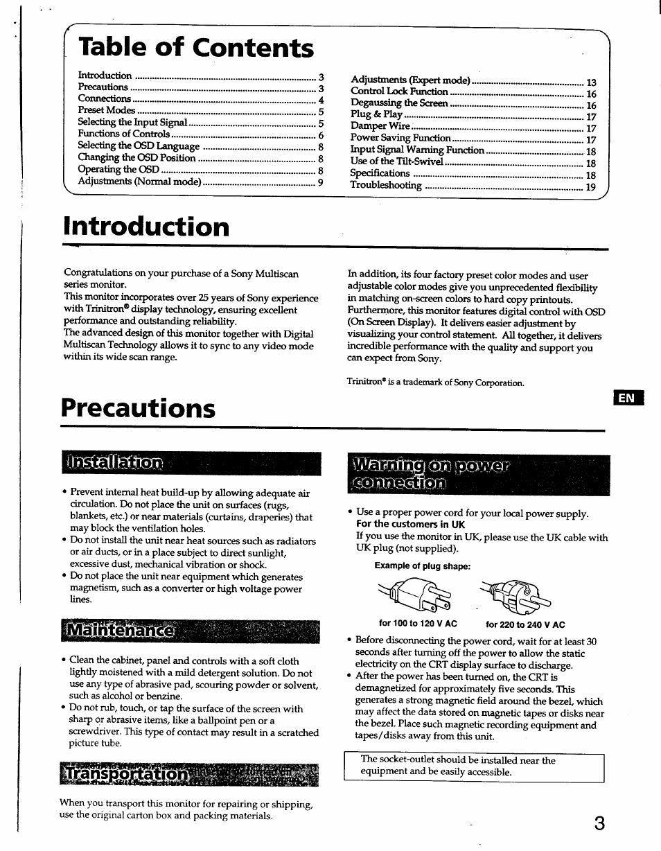 Sony GDM-W900 User Manual | Page 3 / 21