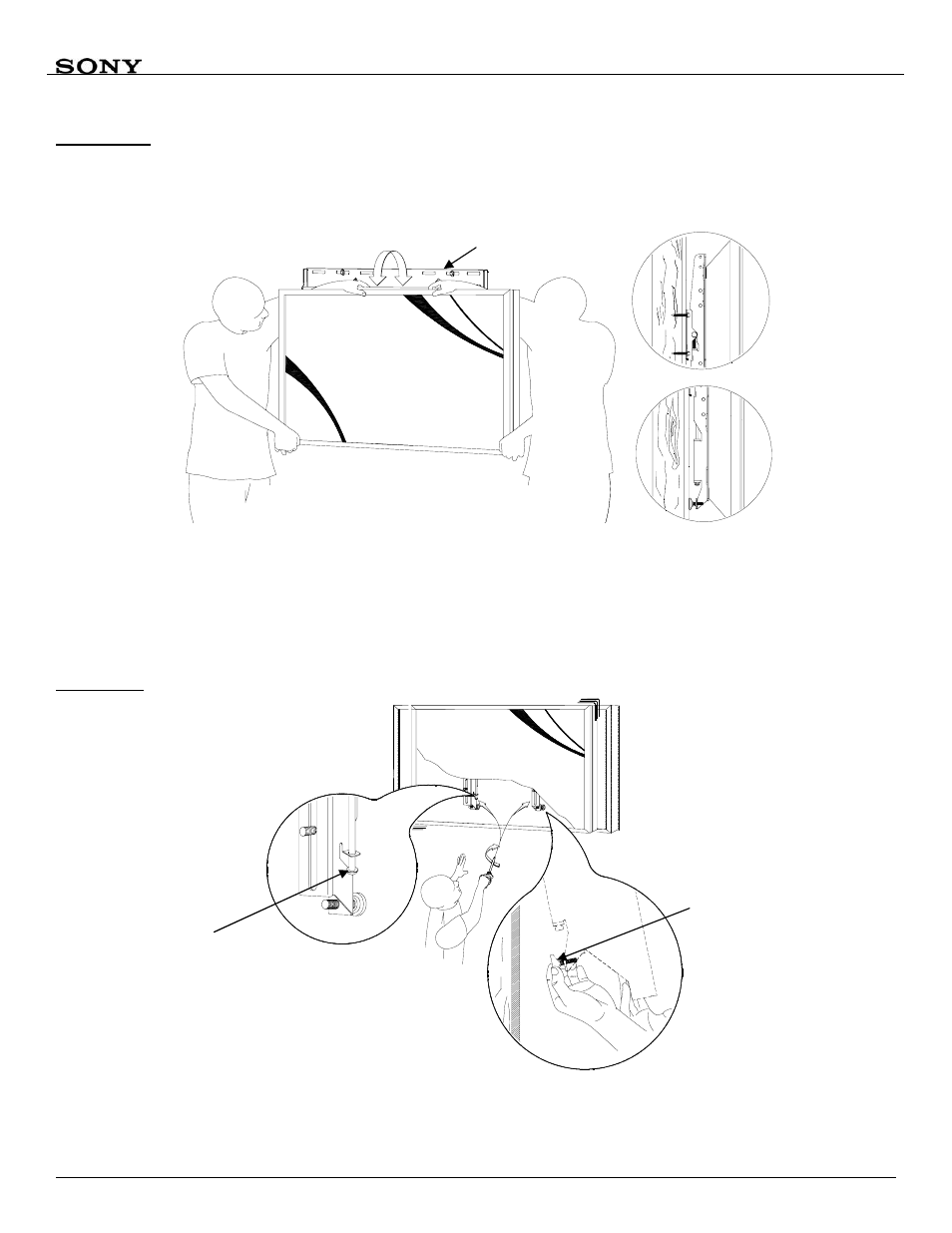 Securing the flat panel to the wall mount, Lateral shift adjustment | Sony SFM3 User Manual | Page 11 / 14