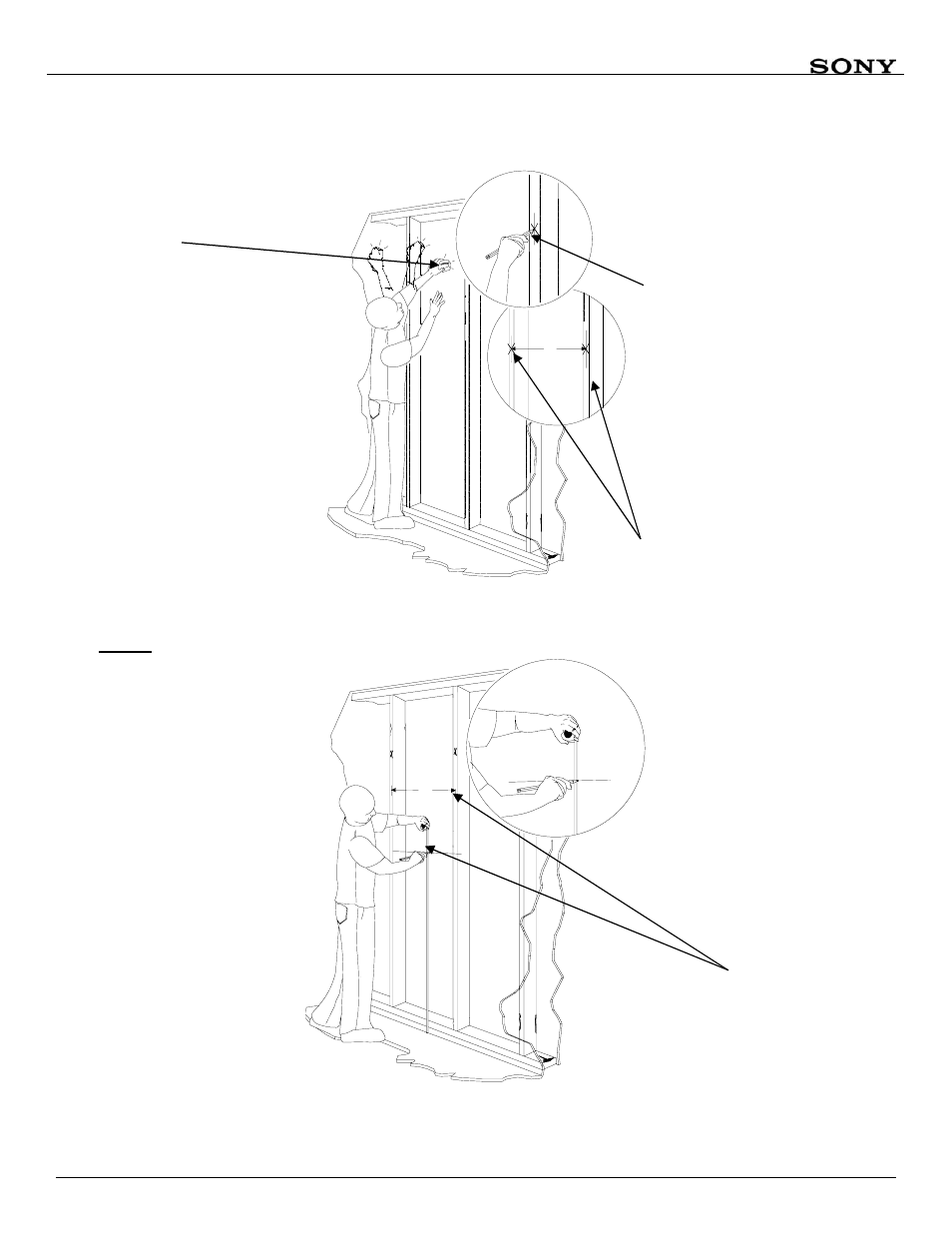 Wood stud location | Sony SFM3 User Manual | Page 8 / 14