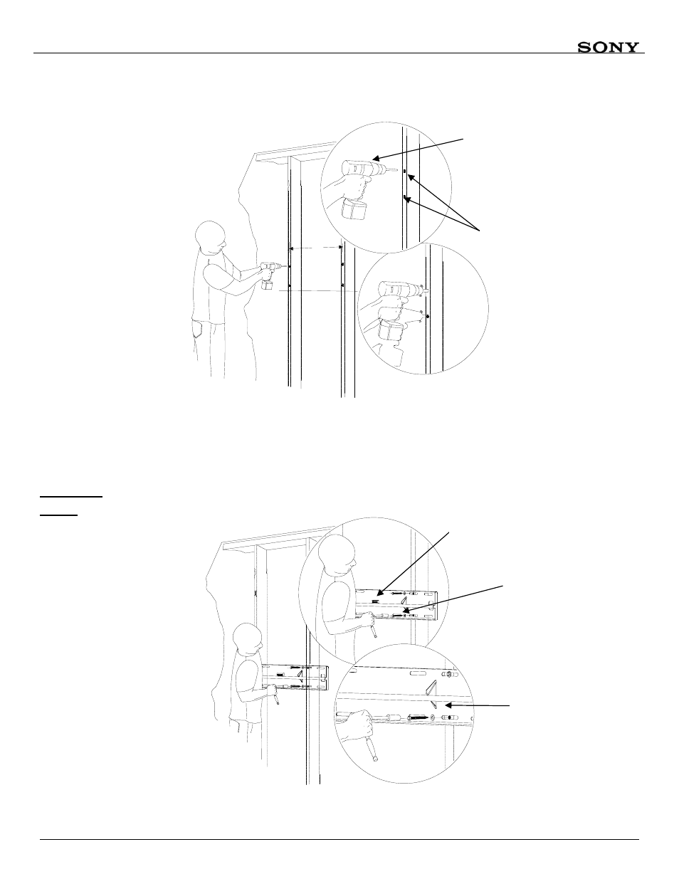 Securing the wall plate to the wooden studs | Sony SFM3 User Manual | Page 9 / 14