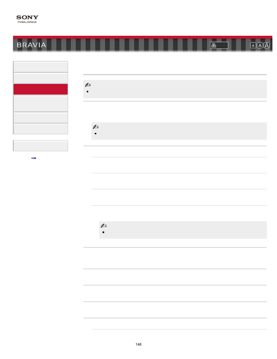 Sound mode sound settings, Sound adjustments | Sony KDL-46NX711 User Manual | Page 148 / 157