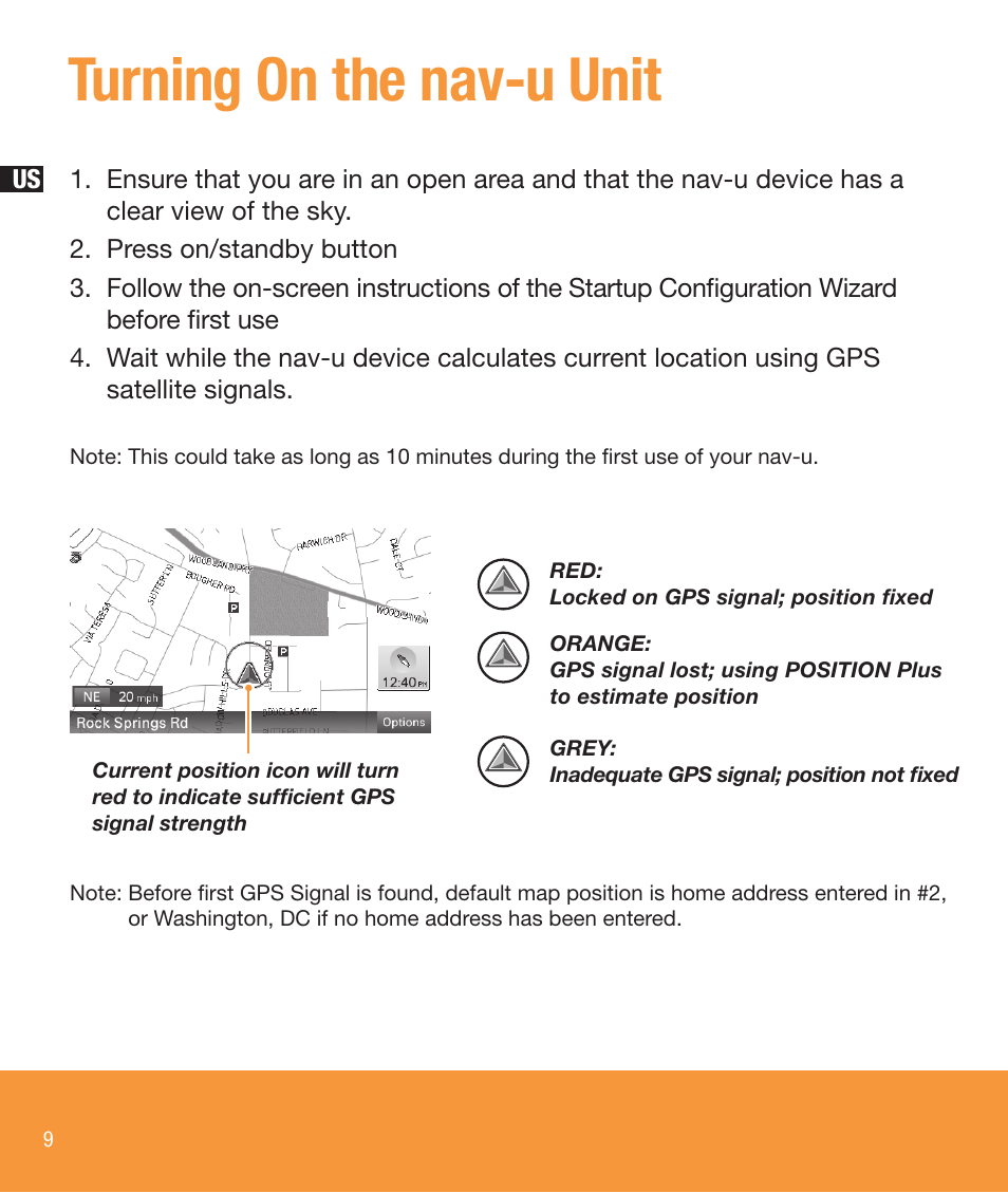 Turning on the nav-u unit | Sony NV-U83T User Manual | Page 10 / 68