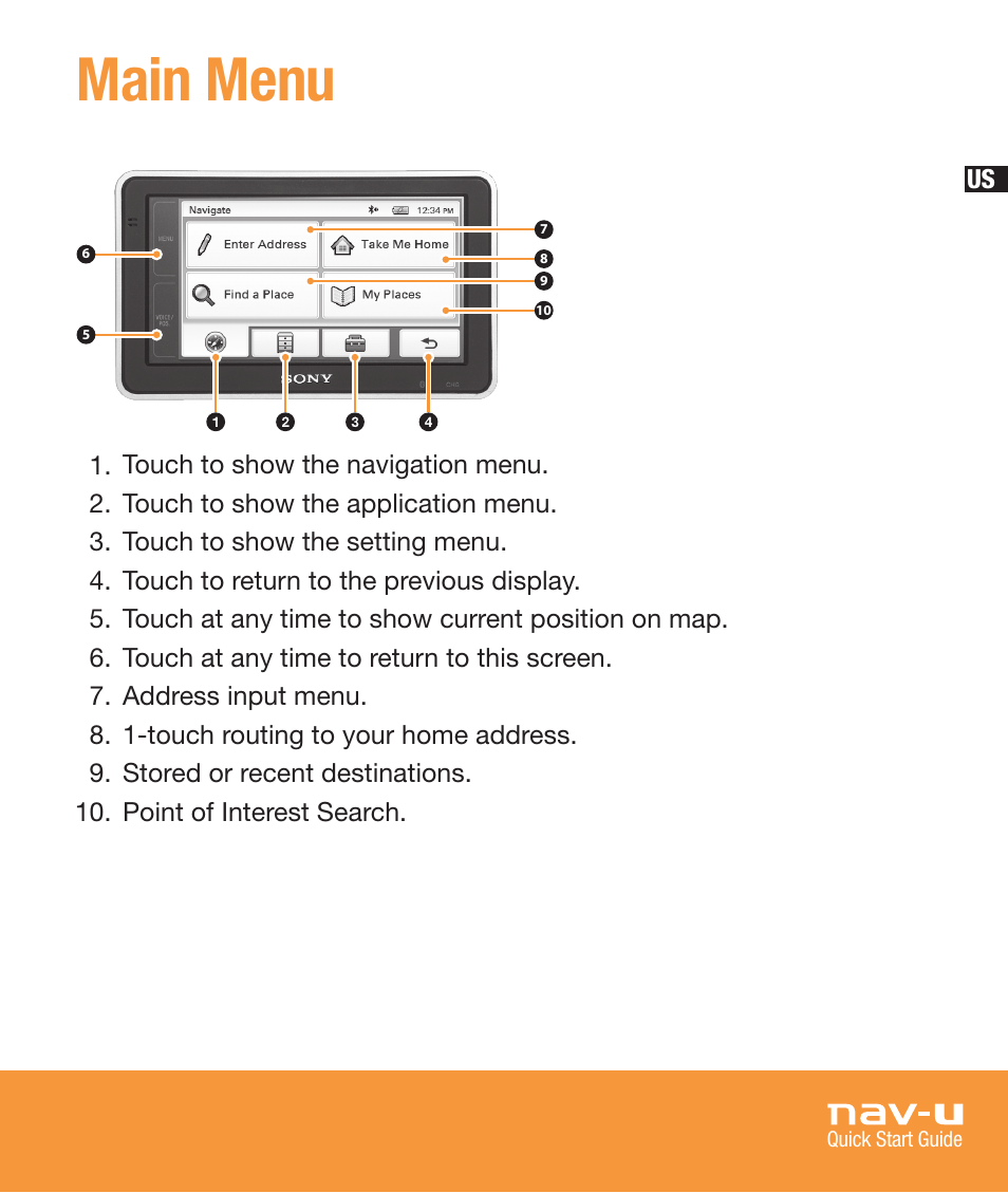 Main menu | Sony NV-U83T User Manual | Page 11 / 68
