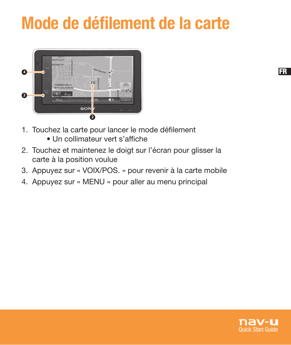 Mode de défilement de la carte | Sony NV-U83T User Manual | Page 39 / 68