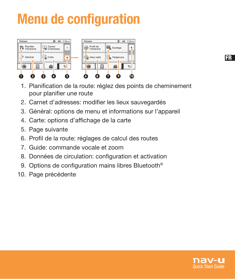 Menu de configuration | Sony NV-U83T User Manual | Page 41 / 68