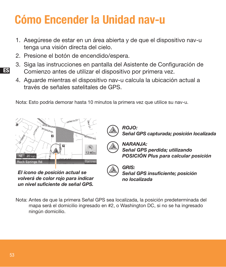Cómo encender la unidad nav-u | Sony NV-U83T User Manual | Page 54 / 68