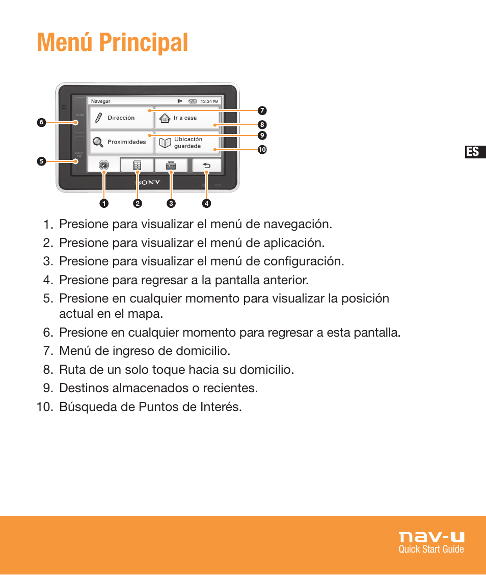 Menú principal | Sony NV-U83T User Manual | Page 55 / 68