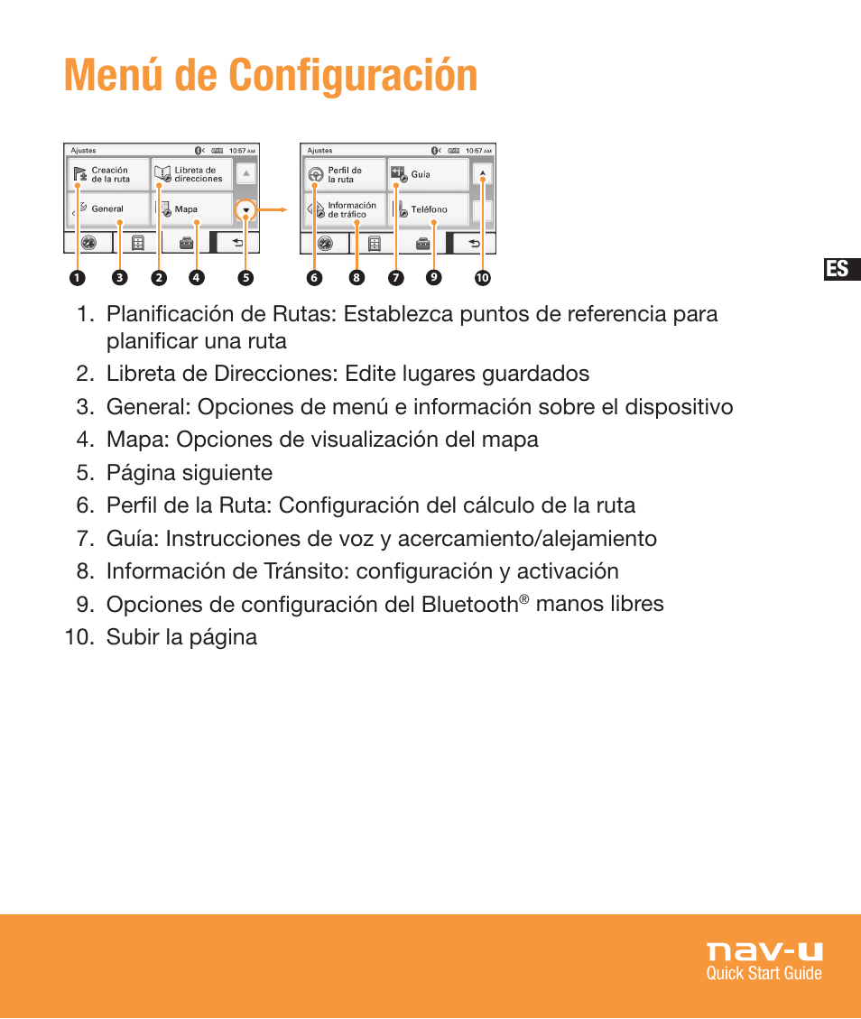 Menú de configuración | Sony NV-U83T User Manual | Page 63 / 68
