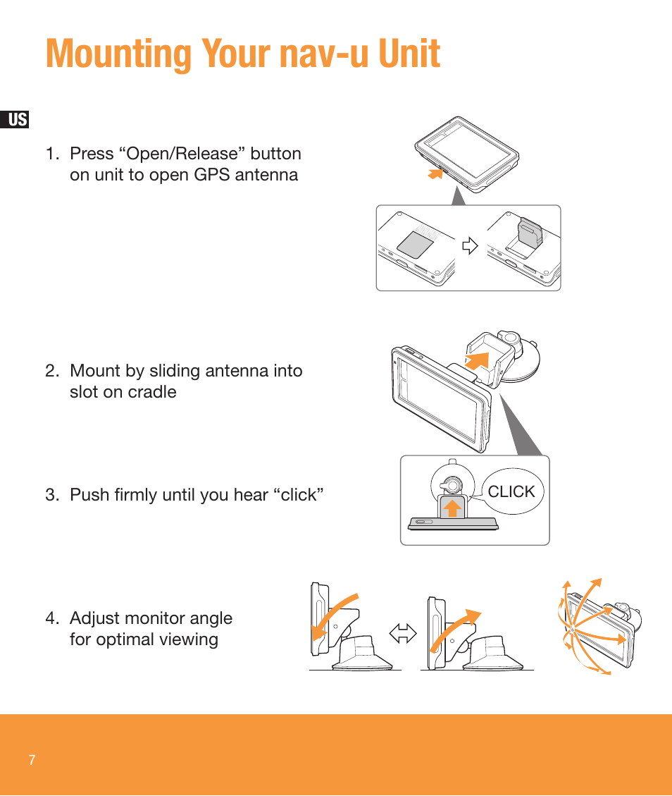 Mounting your nav-u unit | Sony NV-U83T User Manual | Page 8 / 68