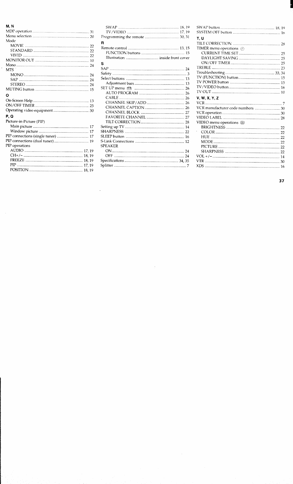 Sony KV 32S40 User Manual | Page 39 / 39