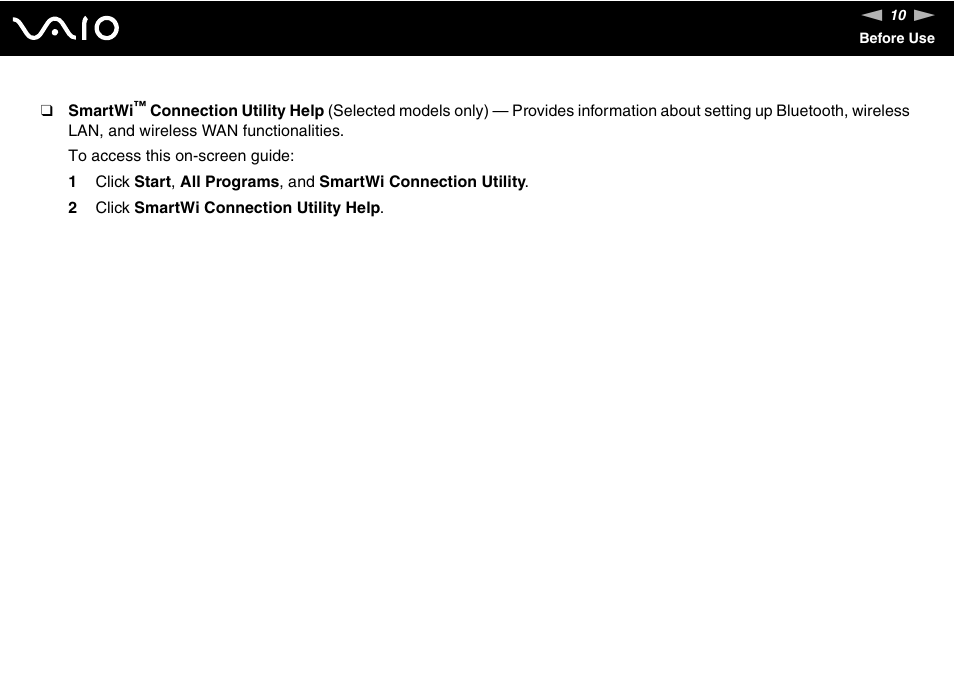 Sony VGN-TZ198N User Manual | Page 10 / 232