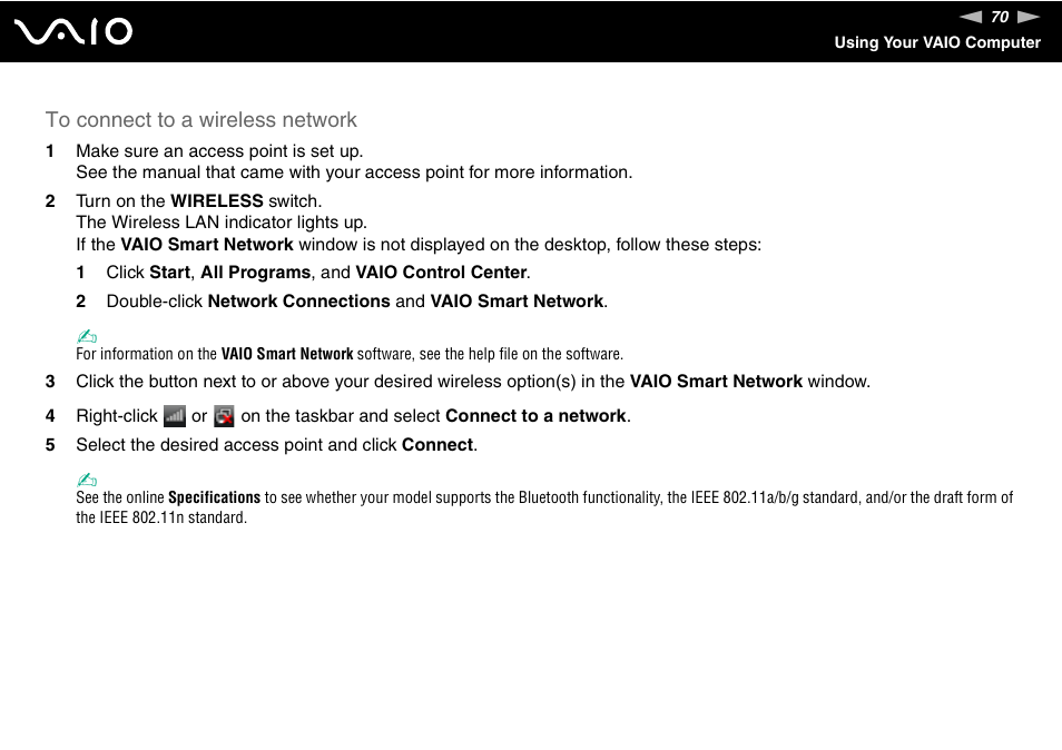 Sony VGN-TZ198N User Manual | Page 70 / 232