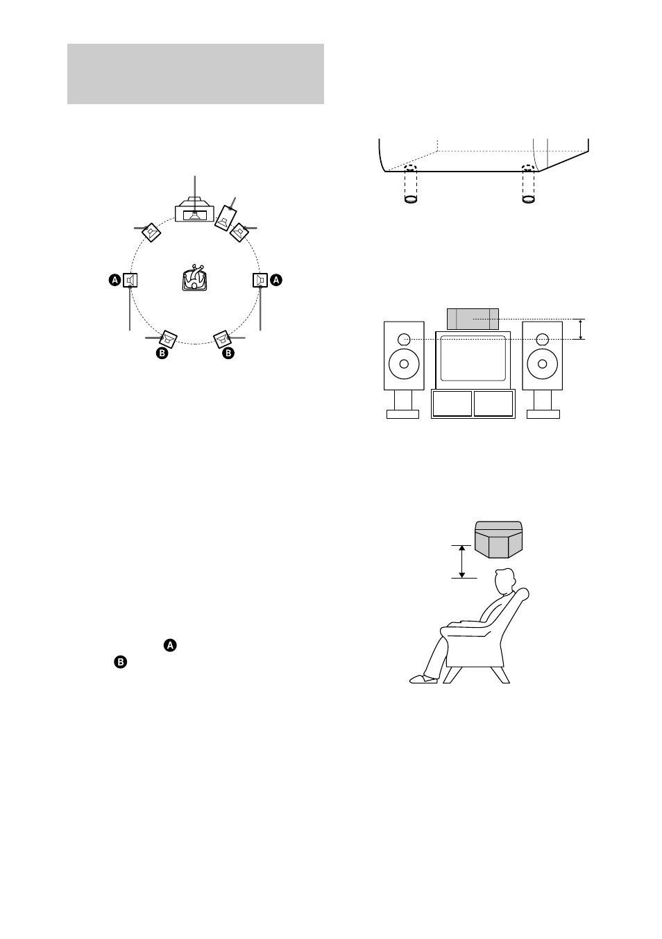 Setting up your speakers for dolby pro logic, Setting the center speaker, Setting the rear speakers | Positioning the speakers | Sony MHC-MG310AV User Manual | Page 10 / 40