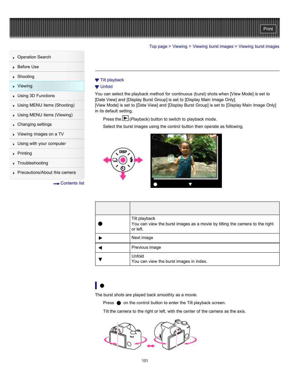 Viewing burst images | Sony DSC-HX100V User Manual | Page 101 / 297