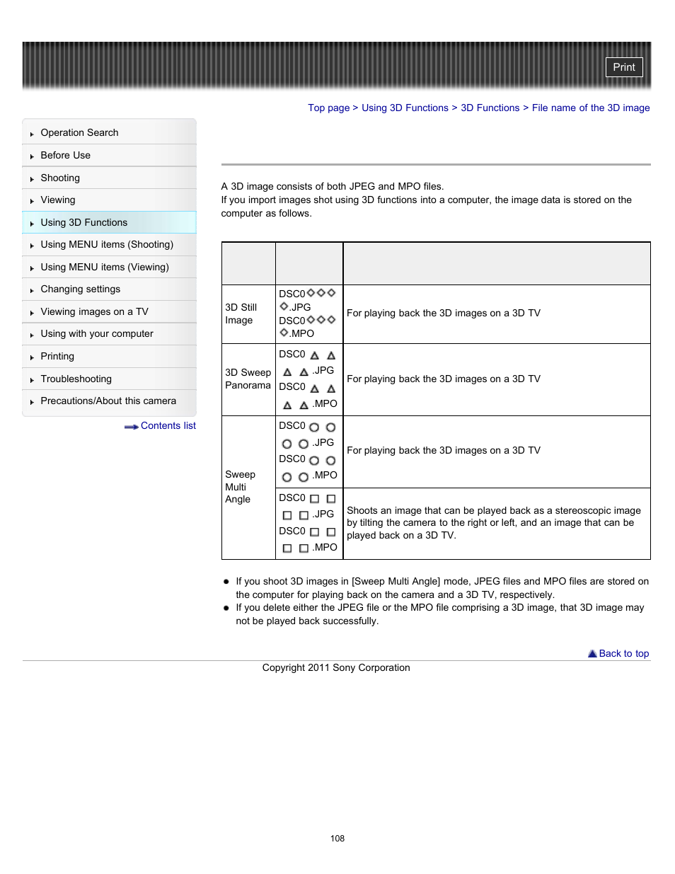 File name of the 3d image | Sony DSC-HX100V User Manual | Page 108 / 297