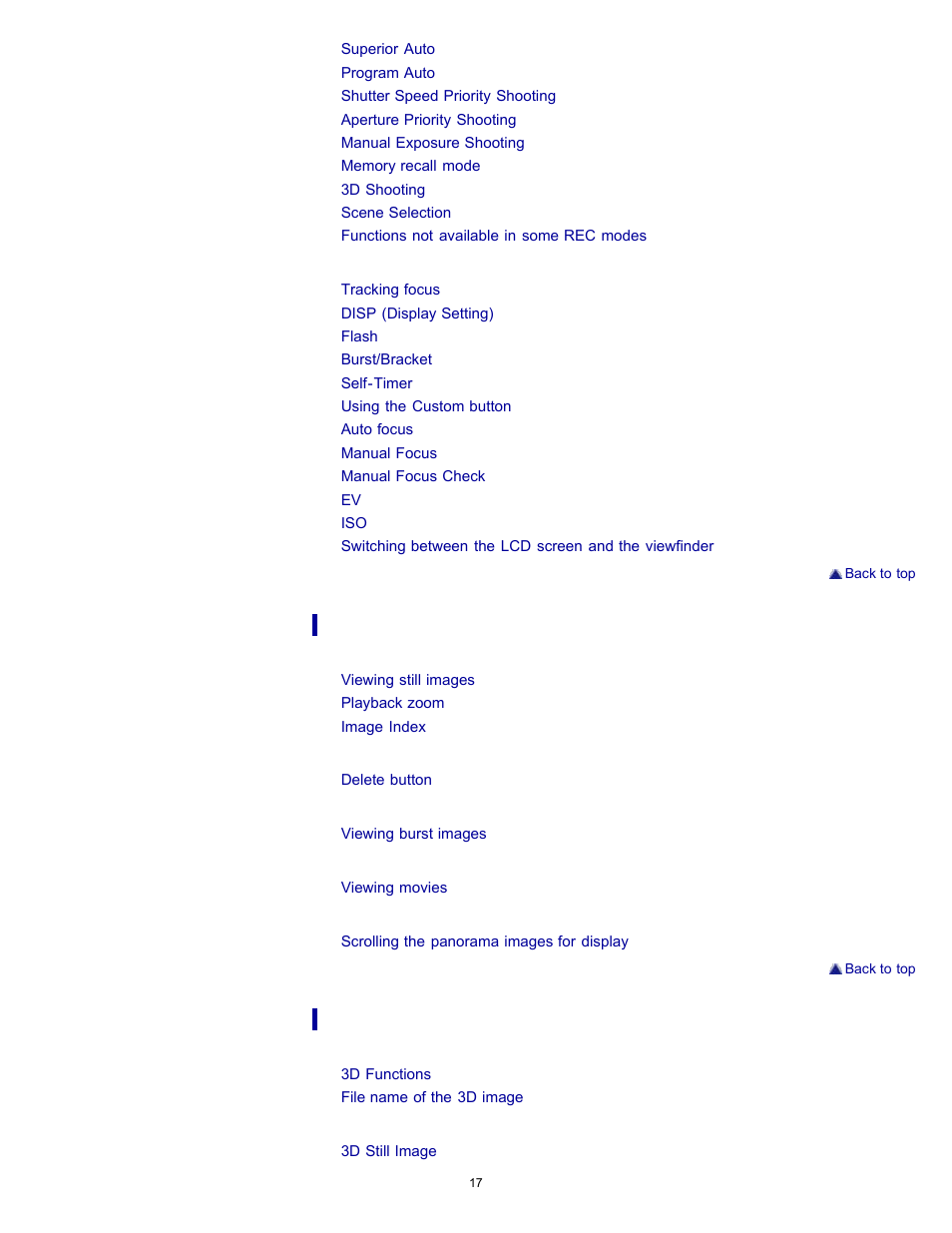 Sony DSC-HX100V User Manual | Page 17 / 297