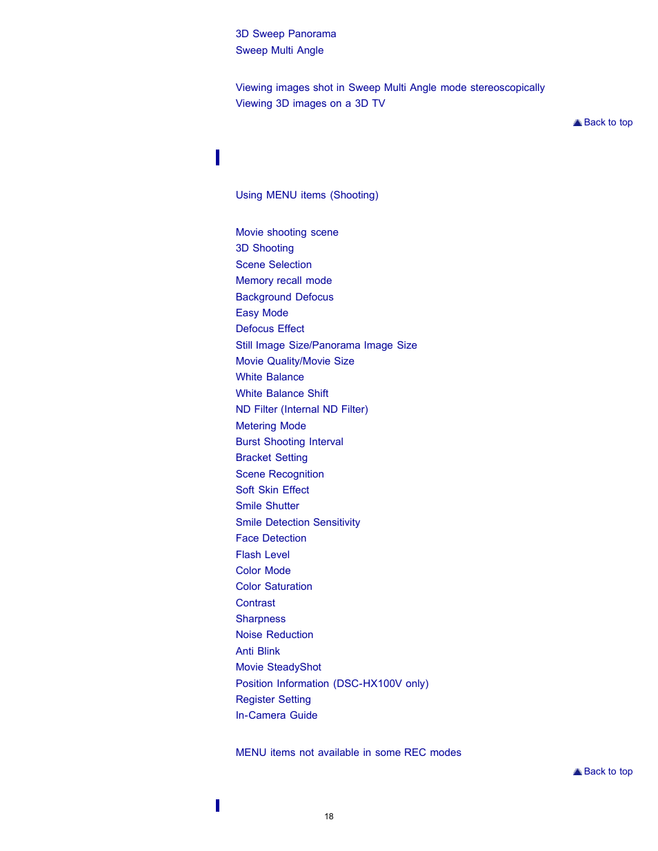 Sony DSC-HX100V User Manual | Page 18 / 297