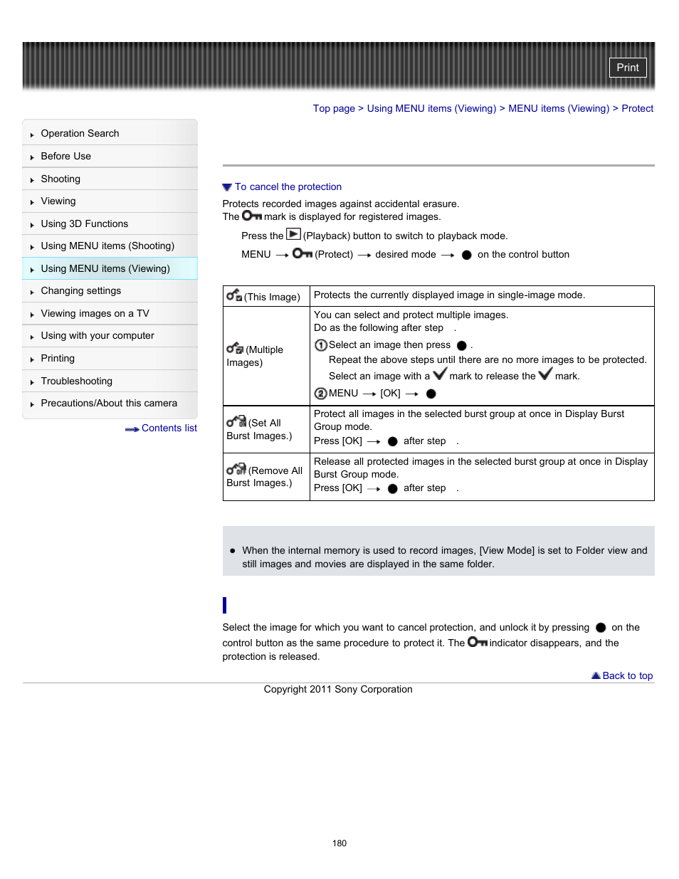 Protect | Sony DSC-HX100V User Manual | Page 180 / 297