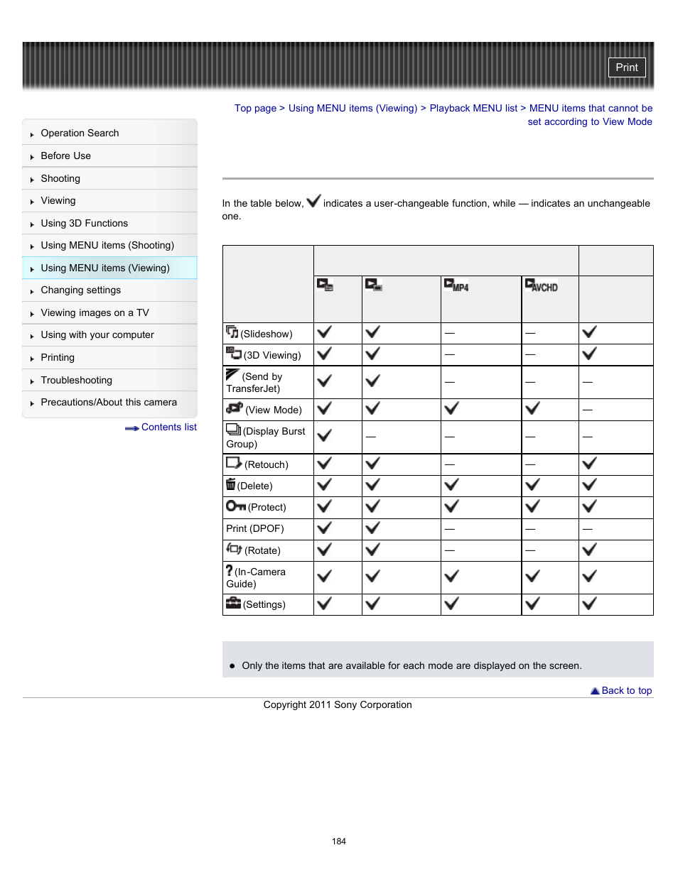 Sony DSC-HX100V User Manual | Page 184 / 297