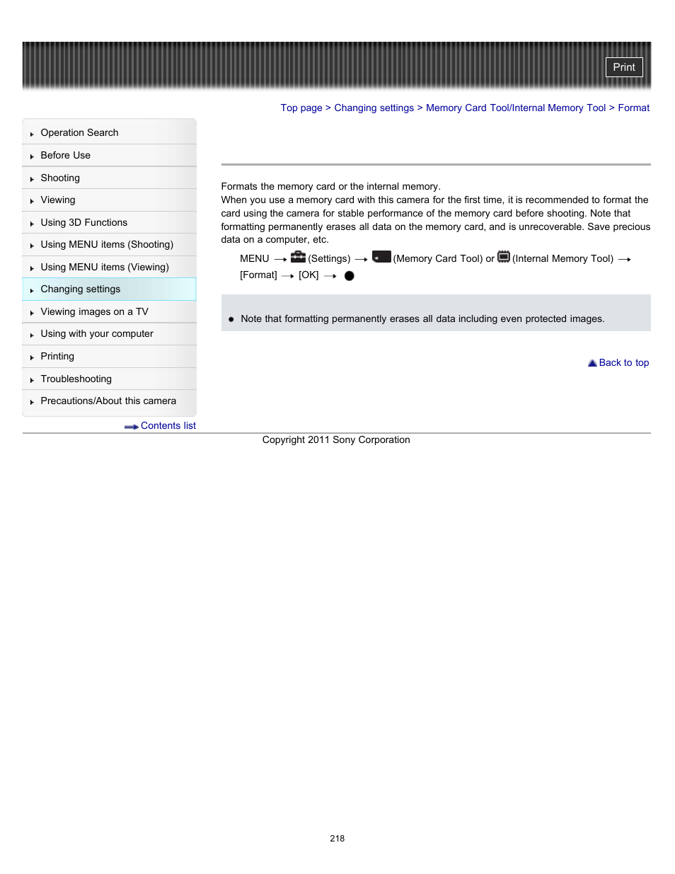 Format | Sony DSC-HX100V User Manual | Page 218 / 297