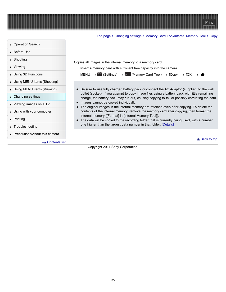 Copy, Details | Sony DSC-HX100V User Manual | Page 222 / 297