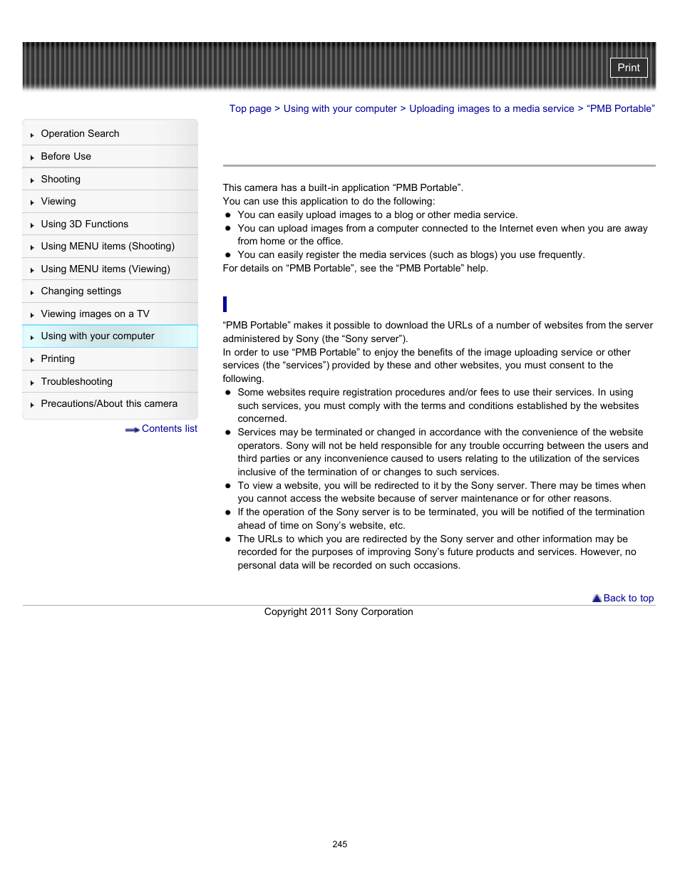 Pmb portable | Sony DSC-HX100V User Manual | Page 245 / 297