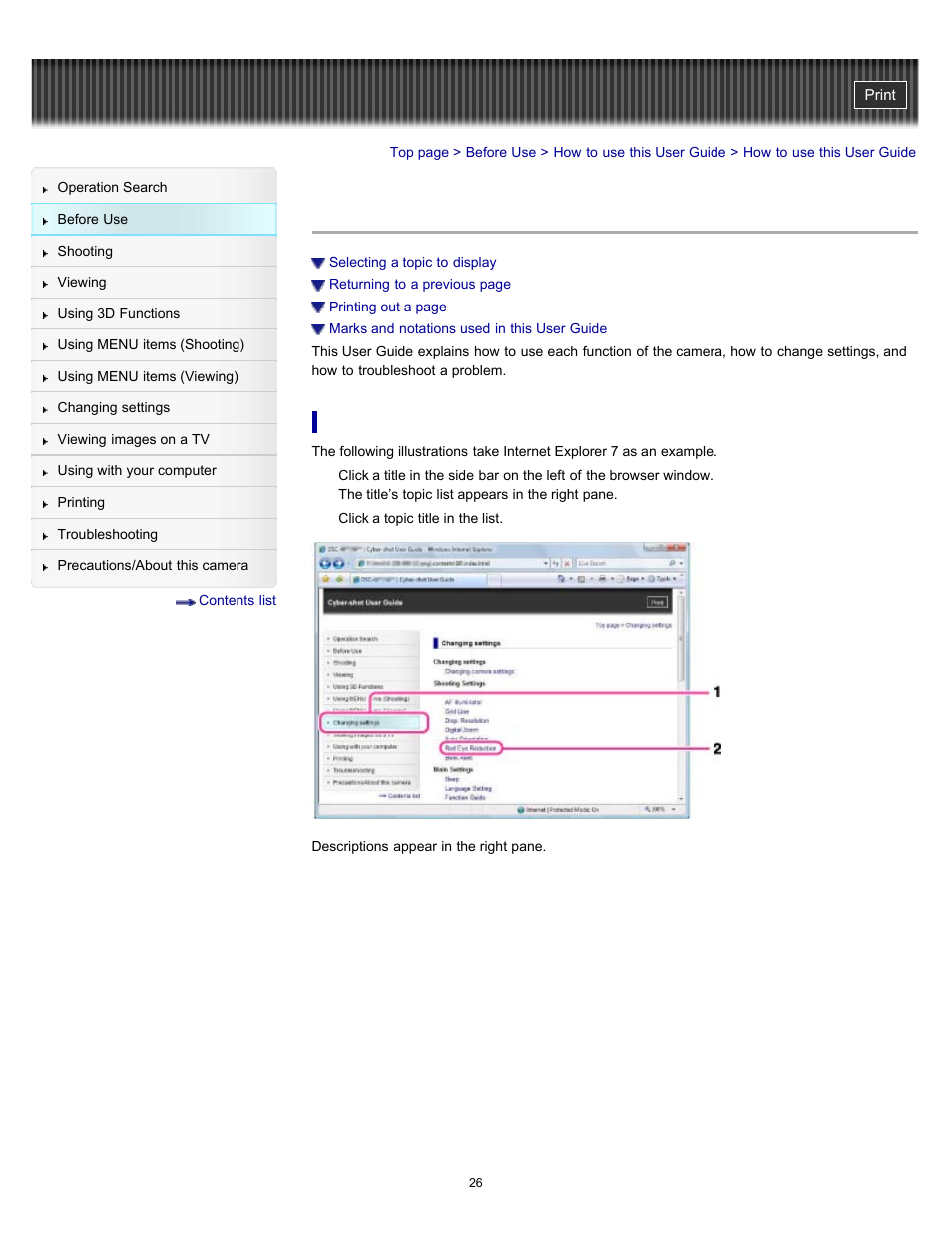 How to use this user guide | Sony DSC-HX100V User Manual | Page 26 / 297