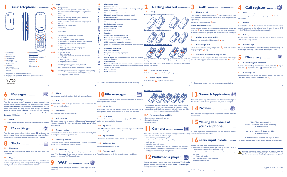 Alcatel OT-660A User Manual | 2 pages