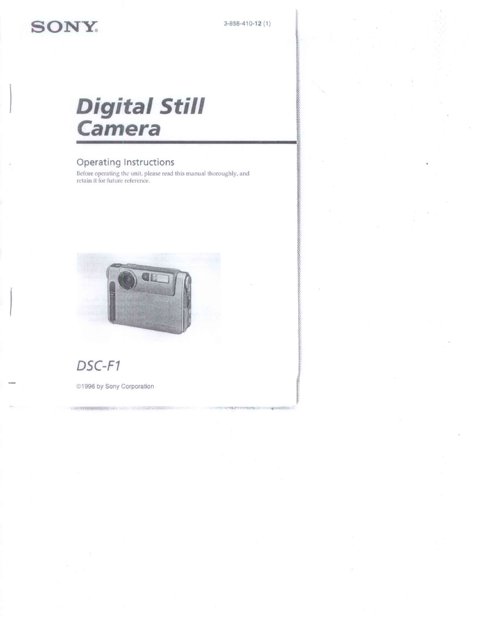 Sony DSC-F1 User Manual | 60 pages