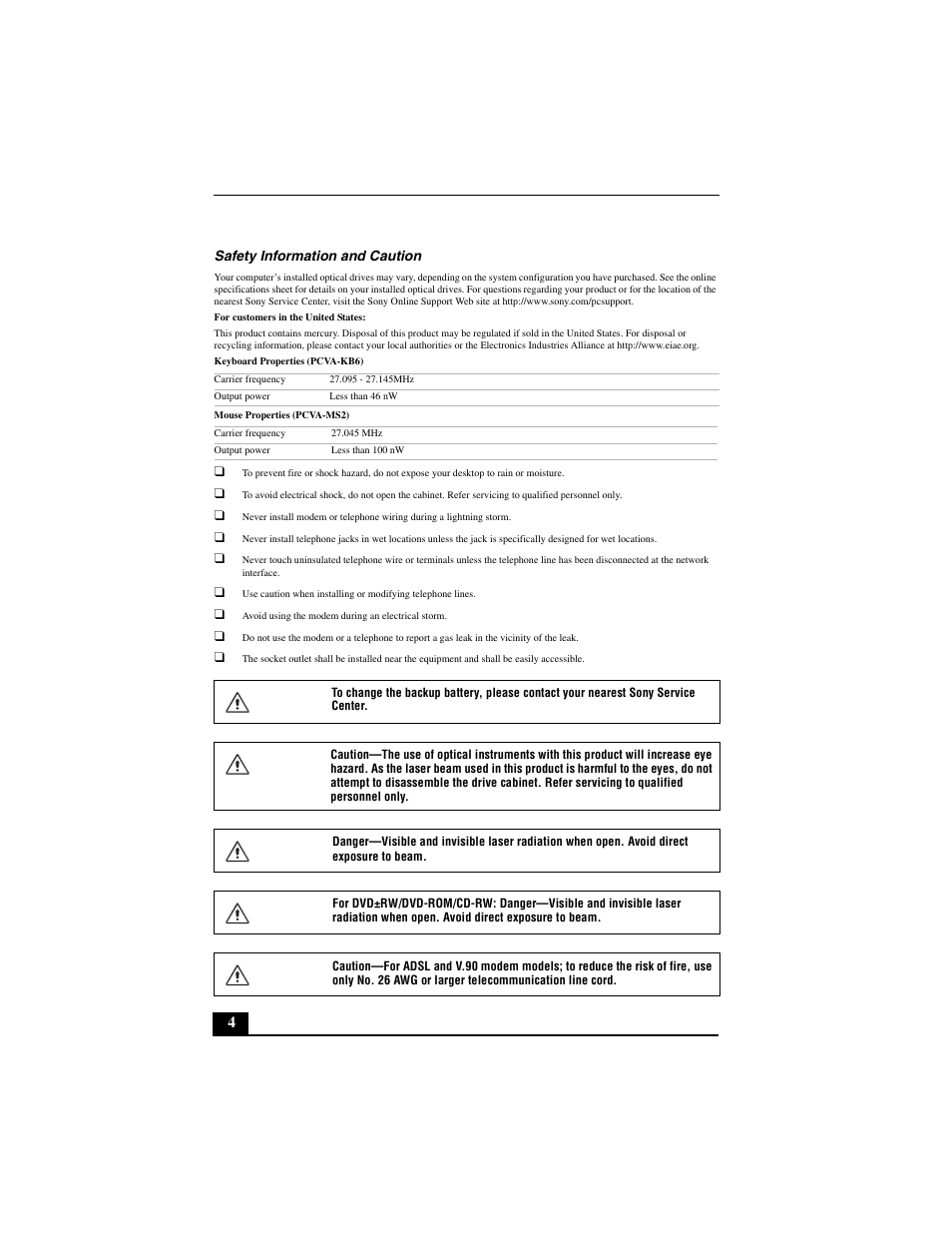 Sony PCV-V310P User Manual | Page 4 / 54