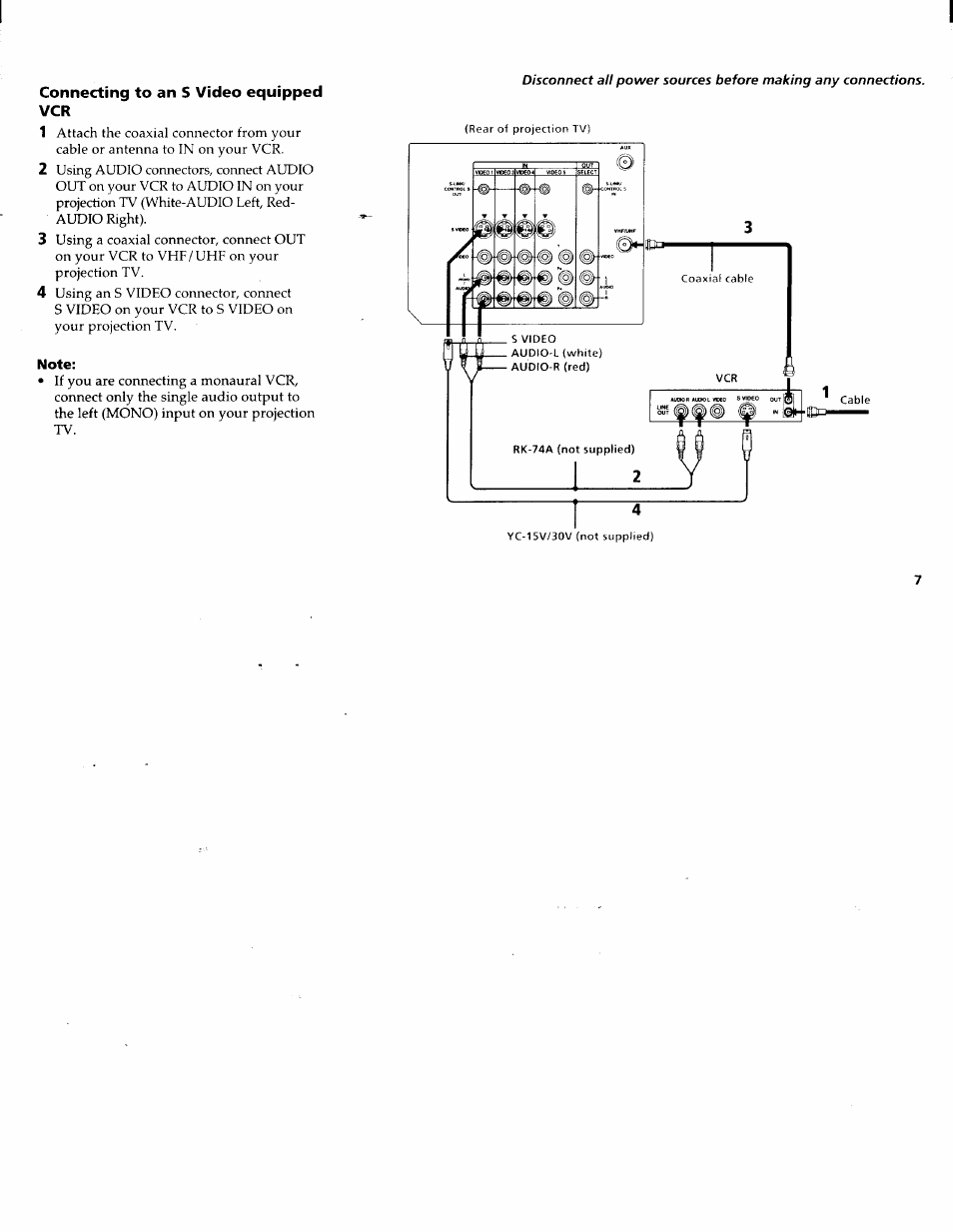 Connecting to an s video equipped | Sony KP-61XBR200 User Manual | Page 11 / 70