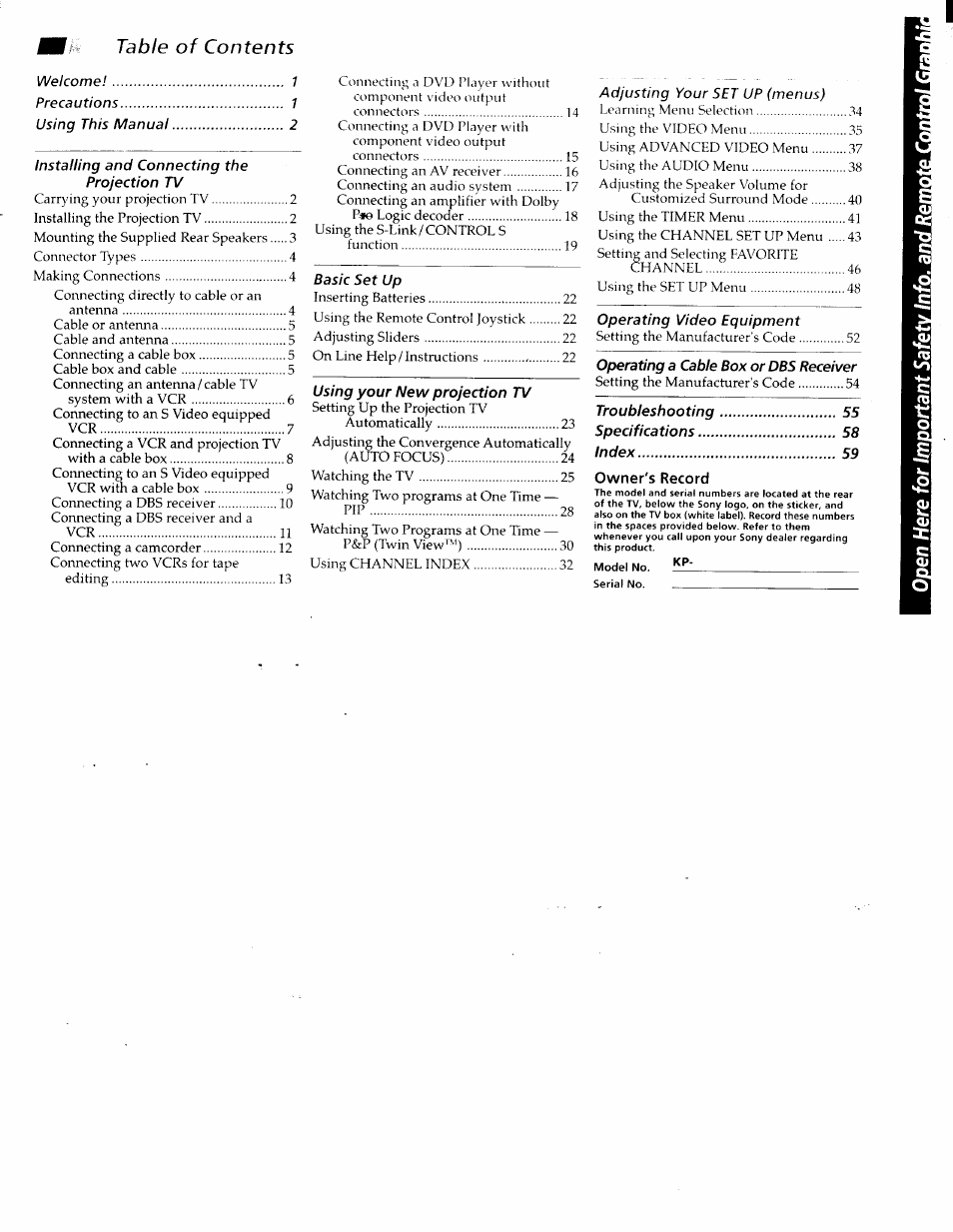 Sony KP-61XBR200 User Manual | Page 2 / 70