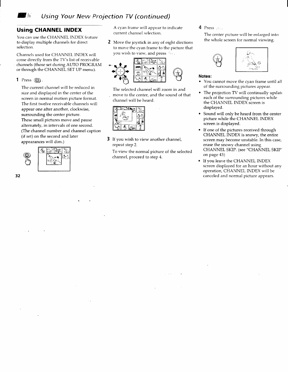 Using channel index | Sony KP-61XBR200 User Manual | Page 36 / 70