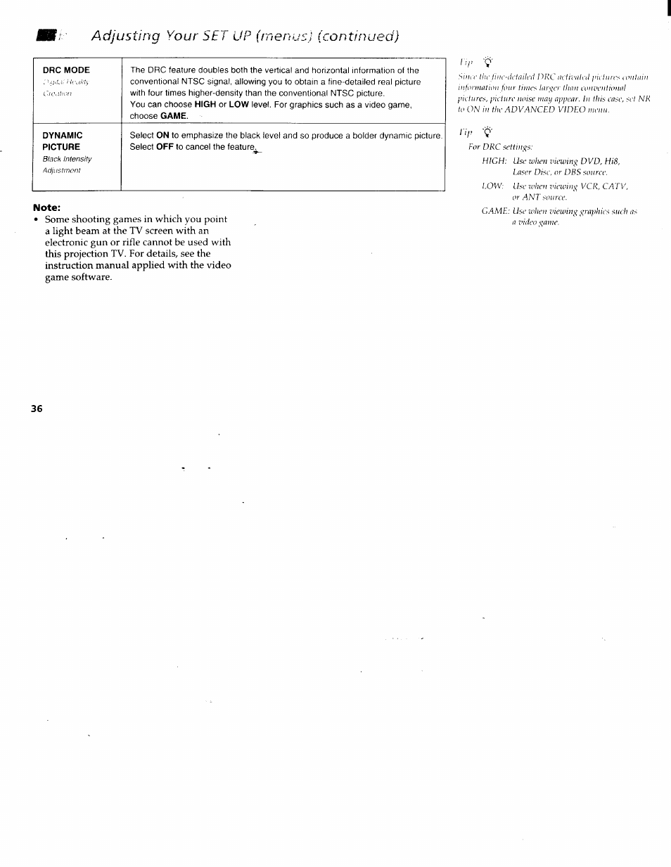 Note, Adjusting your st i up (menus) (continued) | Sony KP-61XBR200 User Manual | Page 40 / 70