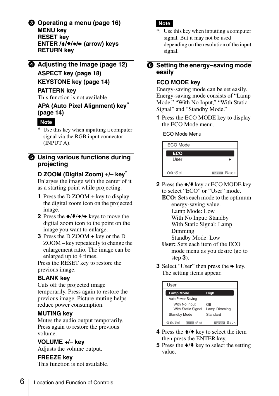 Sony VPL-DW125 User Manual | Page 6 / 62