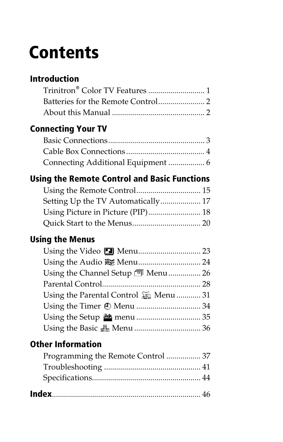 Sony WEGA KV-27FS13 User Manual | Page 11 / 64