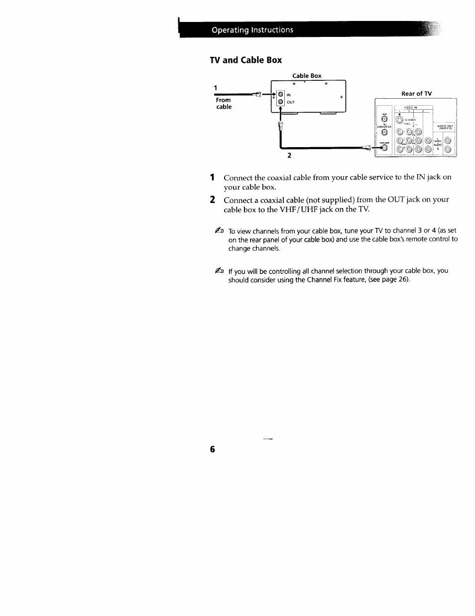 Tv and cable box | Sony WEGA KV-32FS12 User Manual | Page 15 / 53