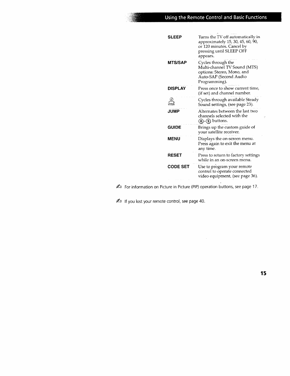 Iusing the remote control and basic functions, O)-(d | Sony WEGA KV-32FS12 User Manual | Page 24 / 53